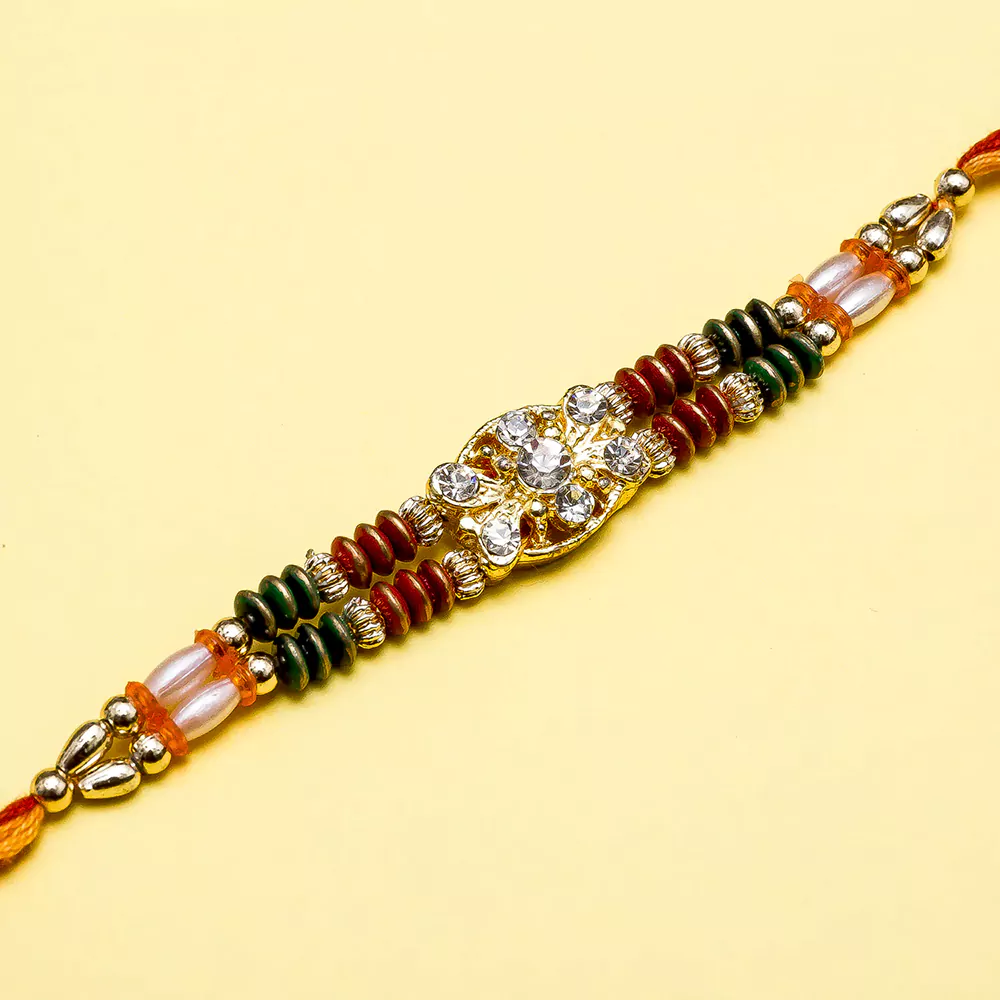 Royal graced pearl jewel rakhi