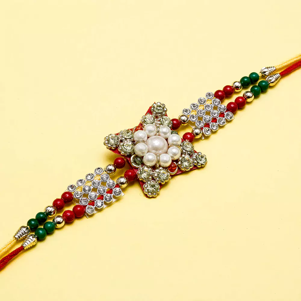 Unique pearl design rakhi