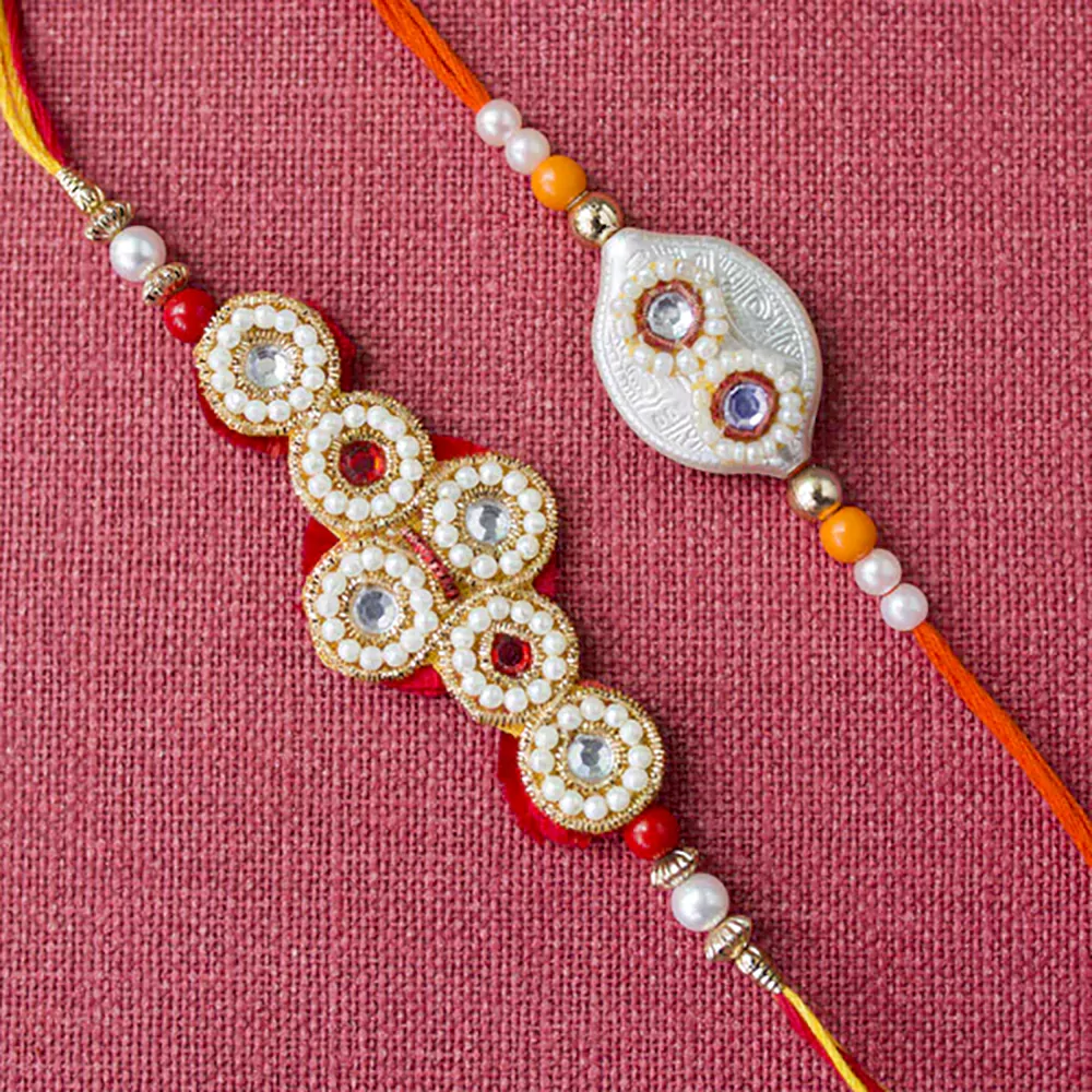 Amazing White beads 2 rakhi