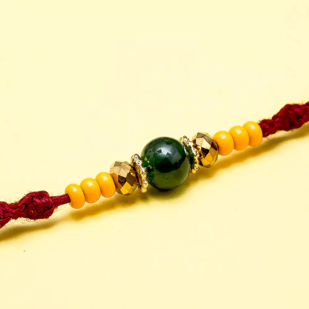 Dazzling beads thread rakhi