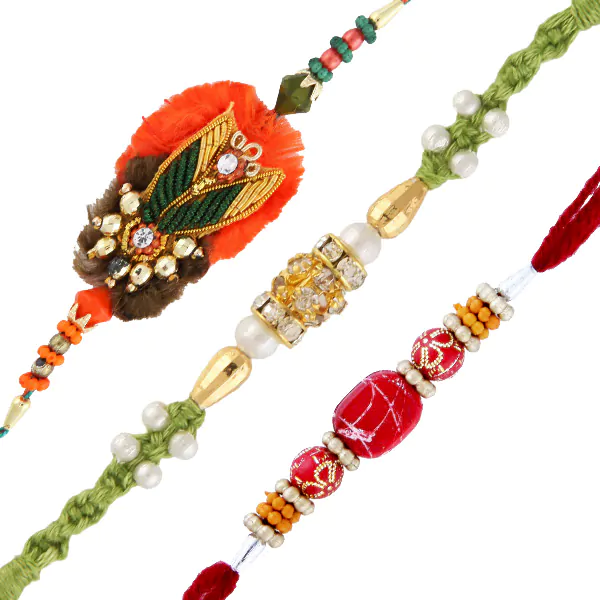 3 multi Rakhi Set USA Free Ship
