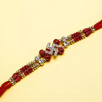 kundan diamond swastik rakhi