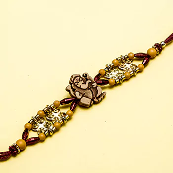 Ganesh wood diamond rakhi