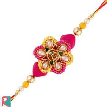 Om heart pearls rakhi
