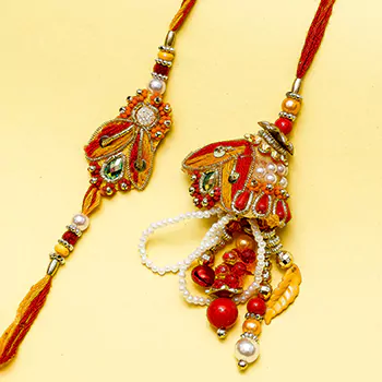 Rich handcrafted zardosi pair