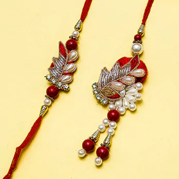 Designer fern and petal bhaiya bhabhi rakhi