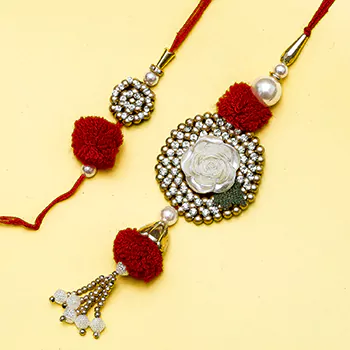 White Flower Bhaiya Bhabhi Rakhi