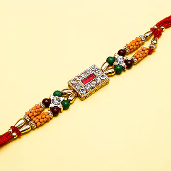 The rich kundan diamond rakhi