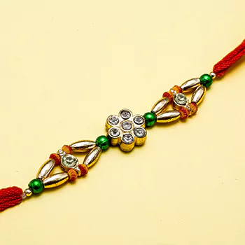 flower design stone rakhi