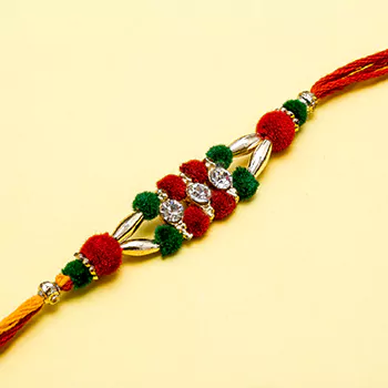 studded three diamonds rakhi
