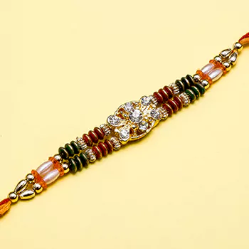 royal graced pearl jewel rakhi