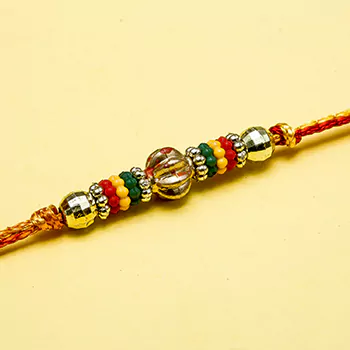 Golden beads rakhi