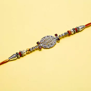 Silver jewel designer rakhi