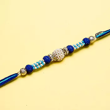 Exclusive handmade white stone rakhi