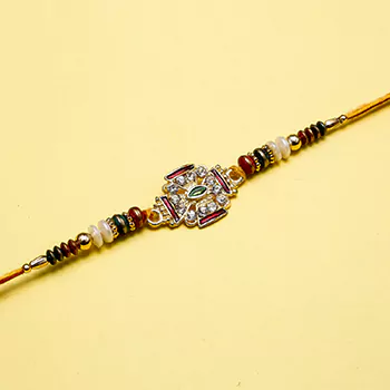 Kundan meenakari diamond rakhi