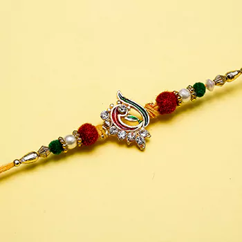 Pecock pearl meenakari rakhi