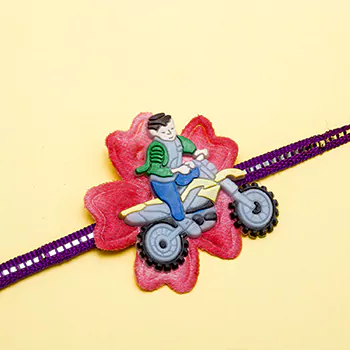 Bike race cartoon kids rakhi