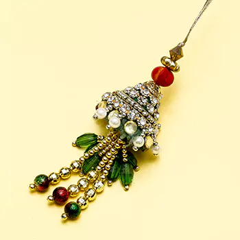 Green designer lumba rakhi