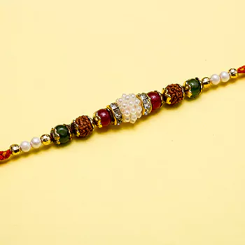 Divine pearl beads rakhi for brother