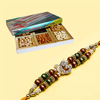 Big dry fruit box with onkar rakhi