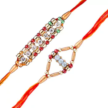 2 diamond rakhi set