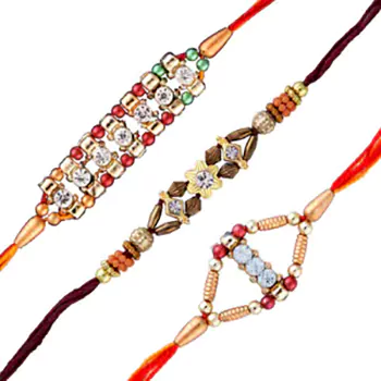 3 diamond rakhi set