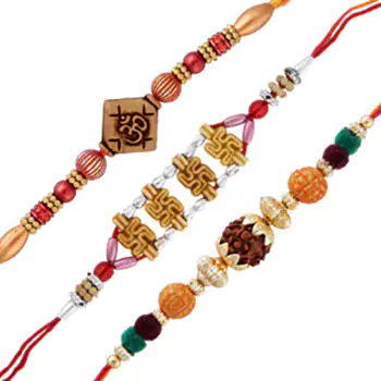 3 auspicious rakhi set