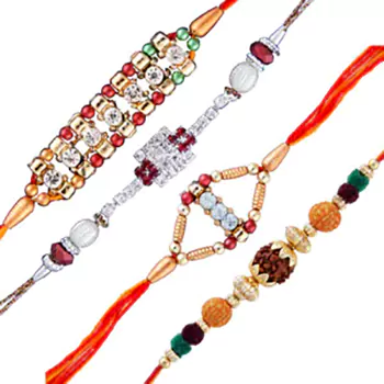 4 diamond rakhi sets