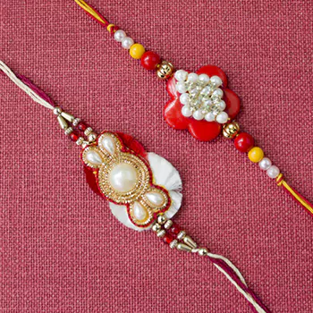 Beautiful Pair Of pearl rakhi