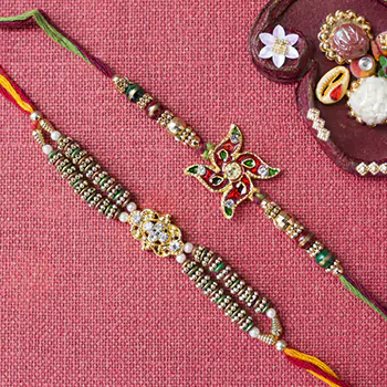 Swastika Rakhi with Diamond Rakhi
