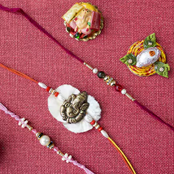 Ganesha Rakhi with Two Rakhi Threads