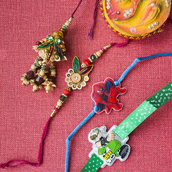 Amazing Bhaiya Bhabhi Rakhi with 2 KidS Rakhi