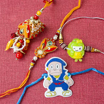 Bhaiya Bhabhi Rakhi with 2 KidS Rakhi