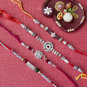 Beautiful Diamond Rakhi Set