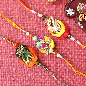 Beautiful Zardosi Rakhi Set