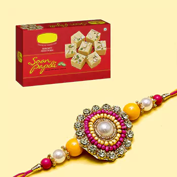 Soan papdi (500 gms) with rakhi