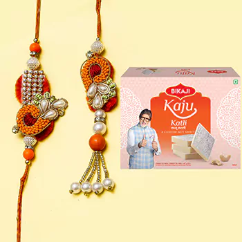 Garden Pearl Bhaiya Bhabi Rakhi With Kaju Katli 500 gm