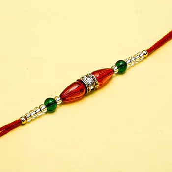 Red beads pearl rakhi