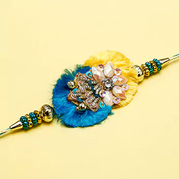 beautiful zari moti work rakhi