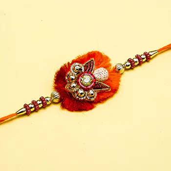Bead design moti zari rakhi