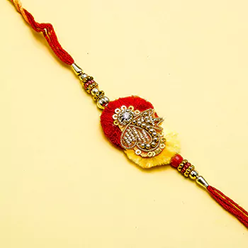 ganesha zardozi work rakhi