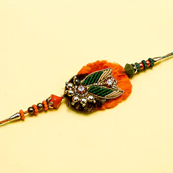 golden pearls stylish zari rakhi