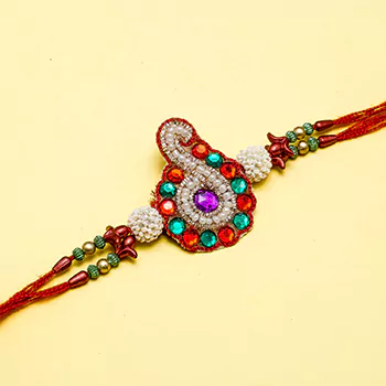 zari pearls designer rakhi