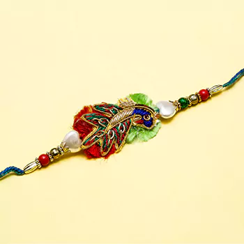 Pecock zari resham rakhi