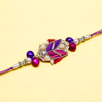 Glazed zari resham rakhi
