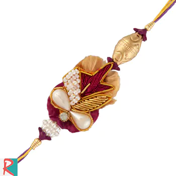 Pearl style zardozi rakhi